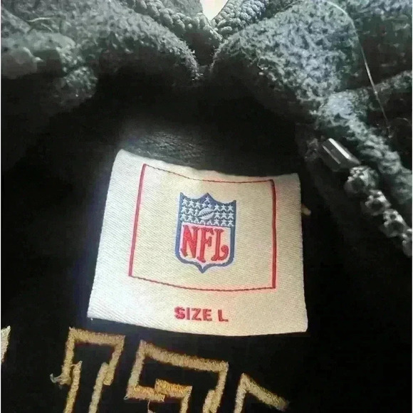 Vintage Pittsburgh Steelers Fleece  Black Hoodie Men's L. - Picture 7 of 7